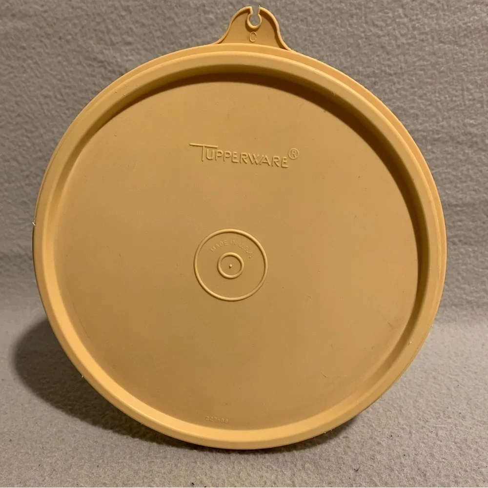 Vintage Beige Tupperware Round Storage Container Canister